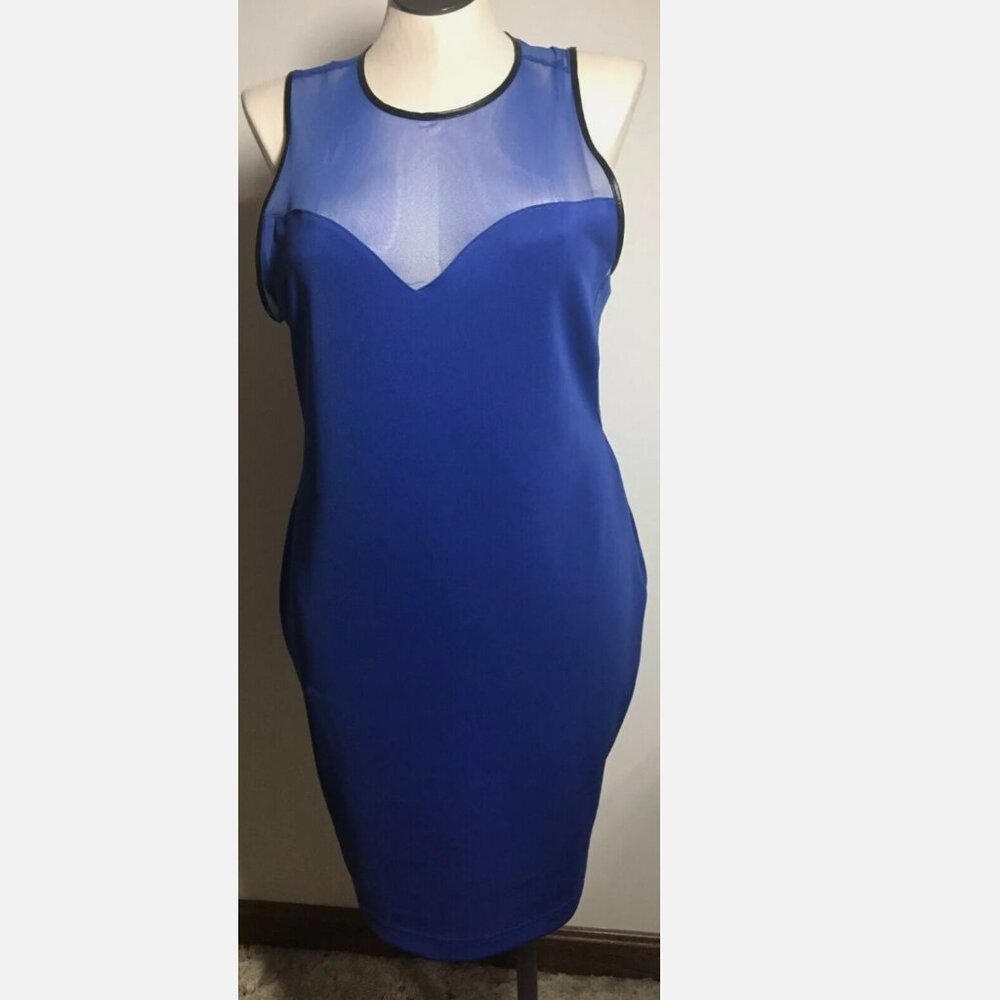 Bongo Nautical Dress with Mesh Blue Size 1X Junior Plus